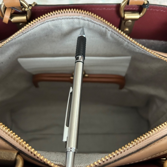 EUC Coach Rogue 31 Colorblock Beechwood Chalk Burgandy Brass HW “C”Chain RARE 👜 - Picture 13 of 16